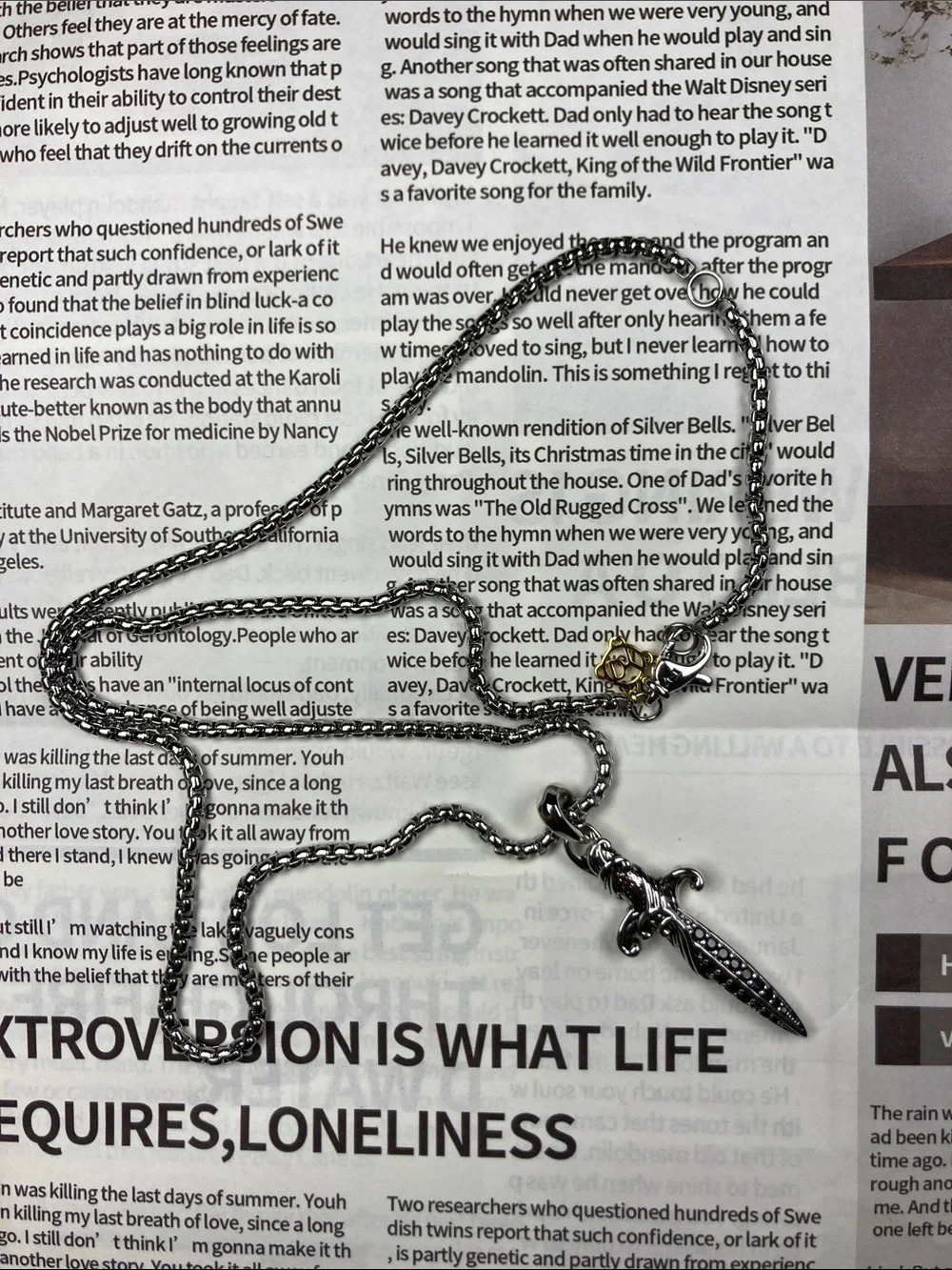 Men's Silver Cross Pendant Necklace - Silver Chain